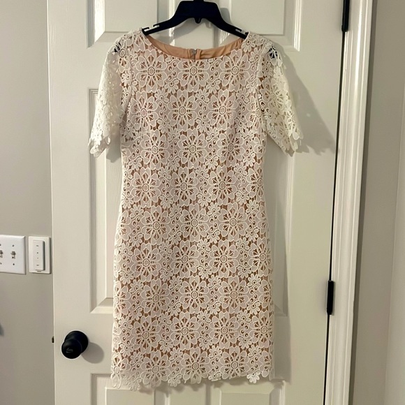 antonio melani white lace dress Antonio Melani White Lace Dress 3/4 Sleeve